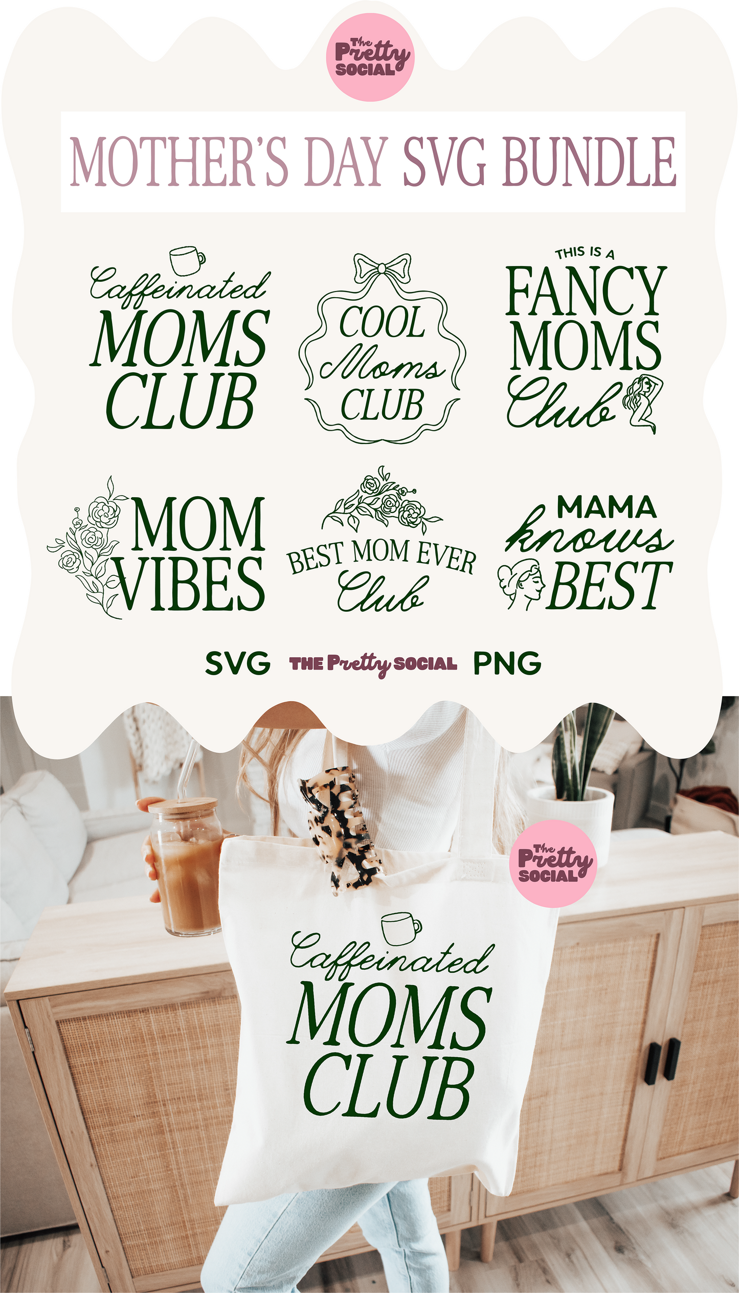 Fancy Mother's Day SVG/PNG Bundle
