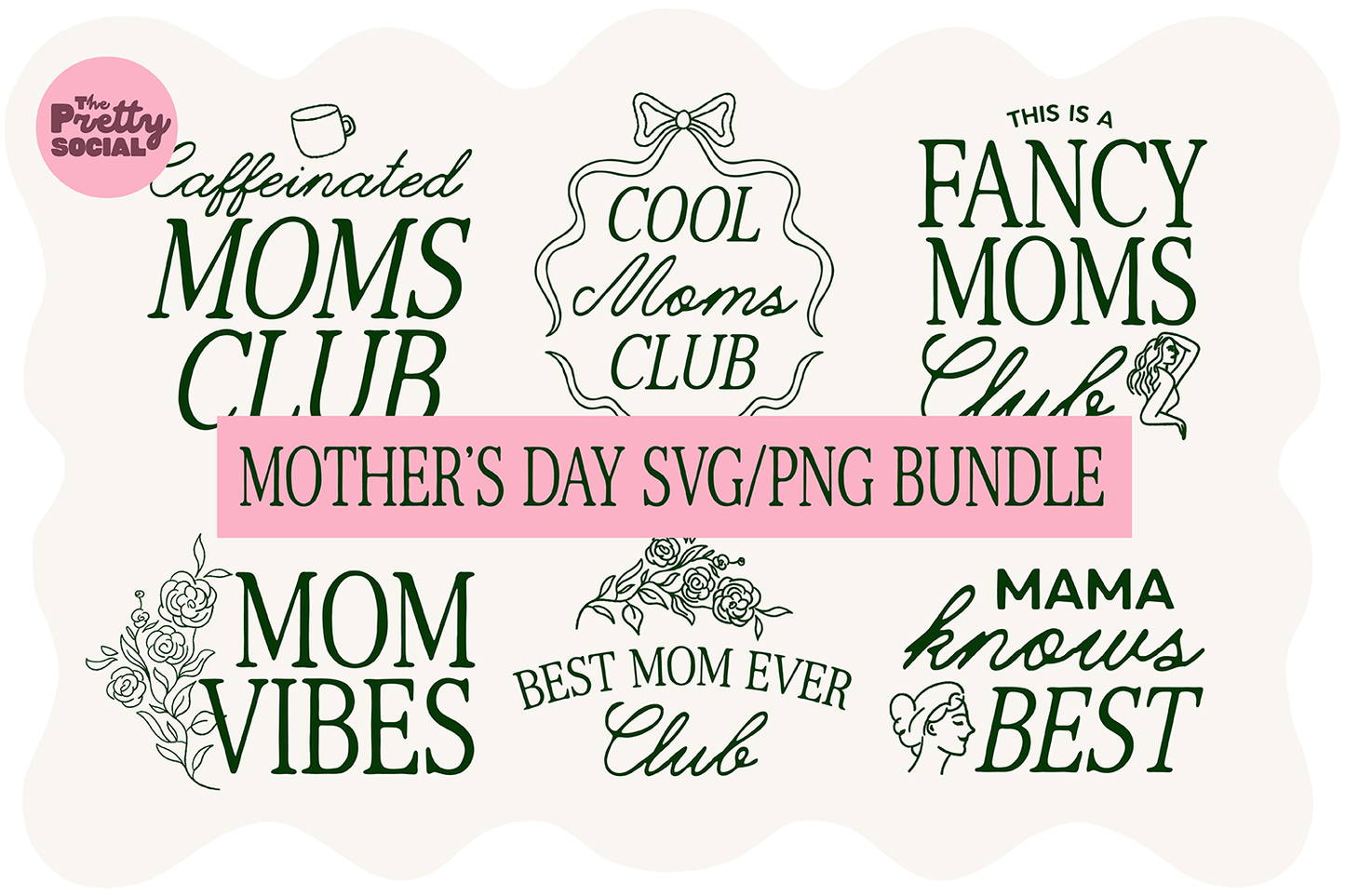Fancy Mother's Day SVG/PNG Bundle
