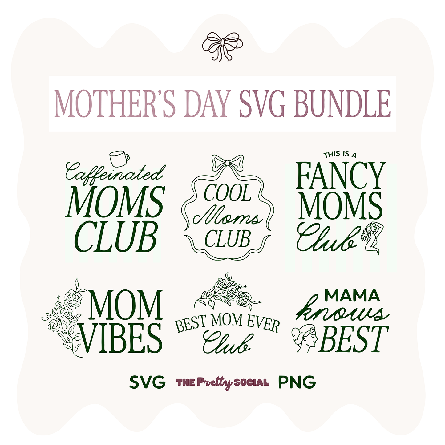Fancy Mother's Day SVG/PNG Bundle